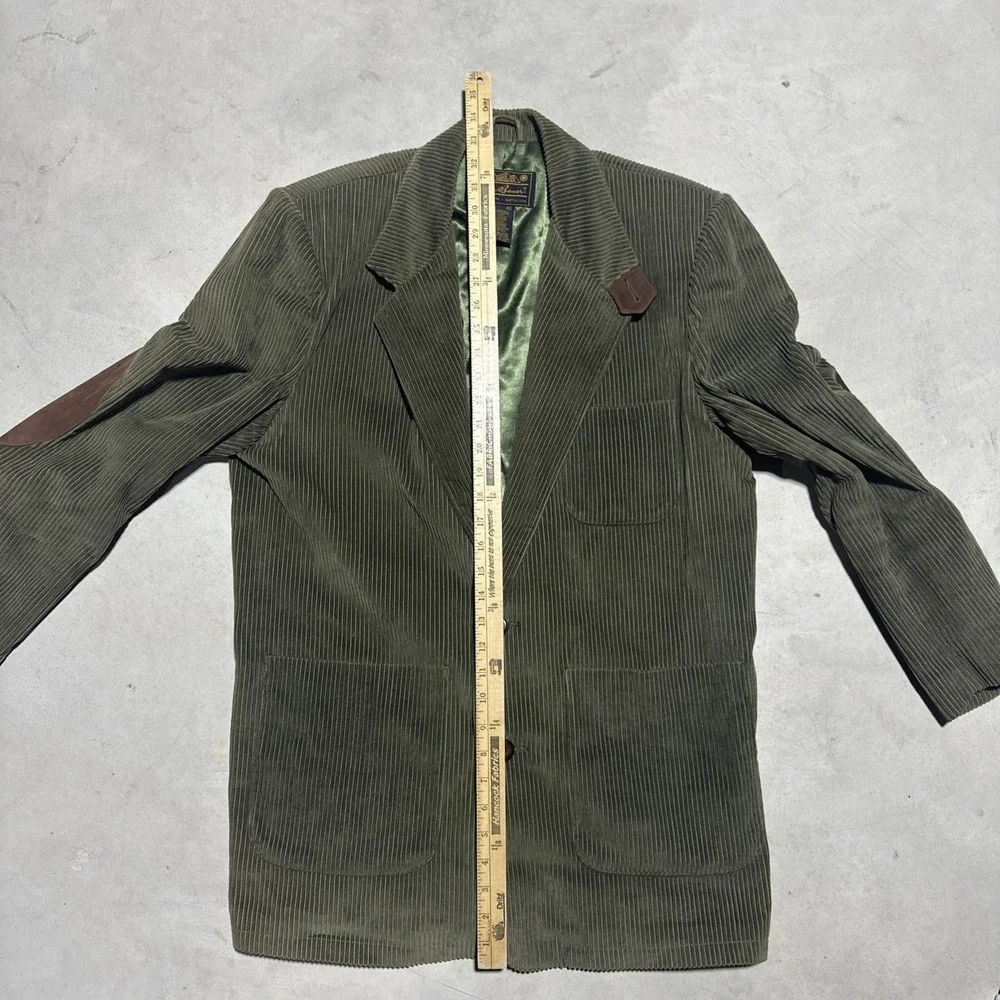 Vintage Eddie Bauer Green Corduroy Sports Jacket Blazer Men's SZ 40 Elbow Patch
